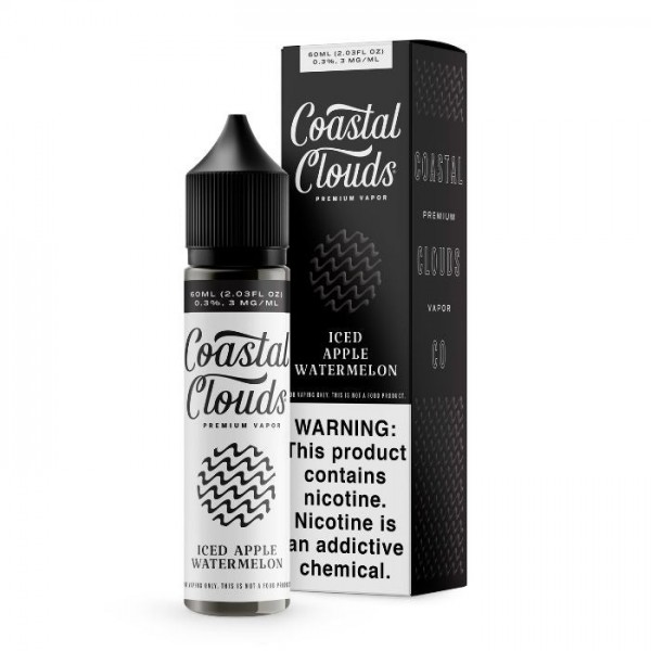 Iced Apple Watermelon Tobacco Free Nicotine Vape Juice by Coastal Clouds