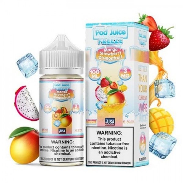 Mango Strawberry Dragonfruit Freeze Tobacco Free Nicotine Vape Juice by Pod Juice