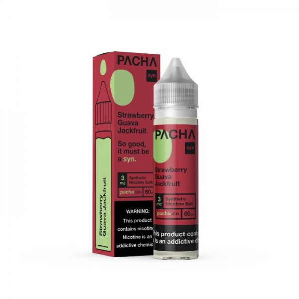 Strawberry Guava Jackfruit Tobacco Free Nicotine E-liquid by Pacha Syn