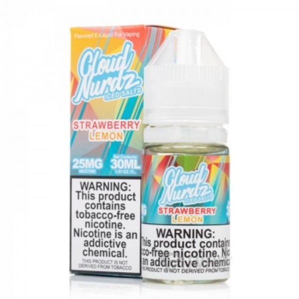 Strawberry Lemon Iced Tobacco Free Nicotine Salt Juice by Cloud Nurdz