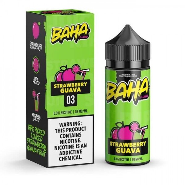 Strawberry Guava Tobacco Free Nicotine Vape Juice by Baha