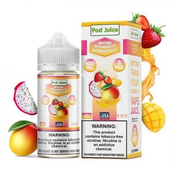 Mango Strawberry Dragonfruit Tobacco Free Nicotine Vape Juice by Pod Juice