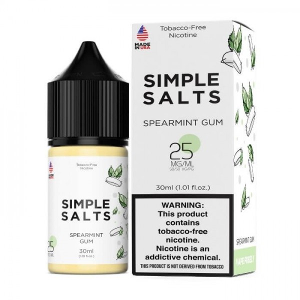 Spearmint Gum Tobacco Free Nicotine Salt Juice by Simple Salts