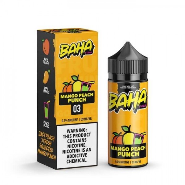 Mango Peach Punch Tobacco Free Nicotine Vape Juice by Baha