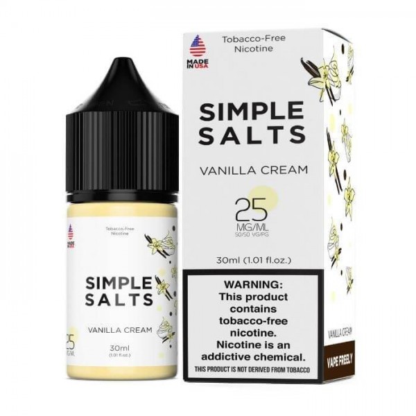 Vanilla Cream Tobacco Free Nicotine Salt Juice by Simple Salts