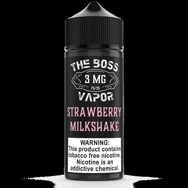 Strawberry Milkshake Tobacco Free Nicotine Vape Juice by The Boss Vapor