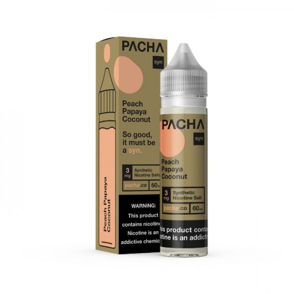 Peach Papaya Coconut Tobacco Free Nicotine E-liquid by Pacha Syn