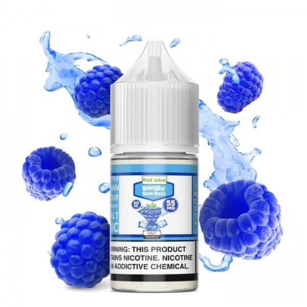 Bangin' Blue Razz by Pod Juice Nicotine Salt E-Liquid