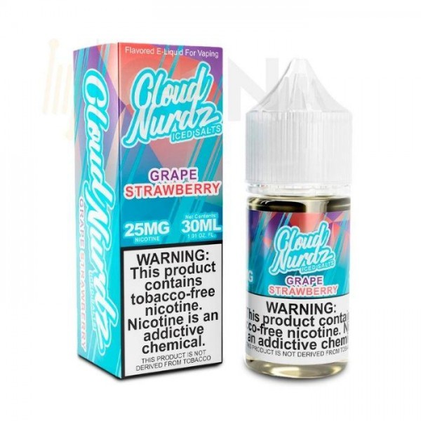 Grape Strawberry Iced Tobacco Free Nicotine Salt Juice by Cloud Nurdz