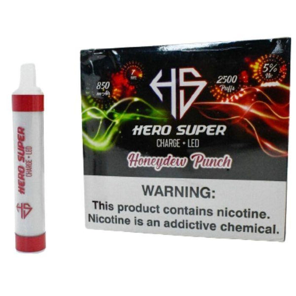 Hero Super Charge + LED Disposable Vape Pen - 2500 Puffs